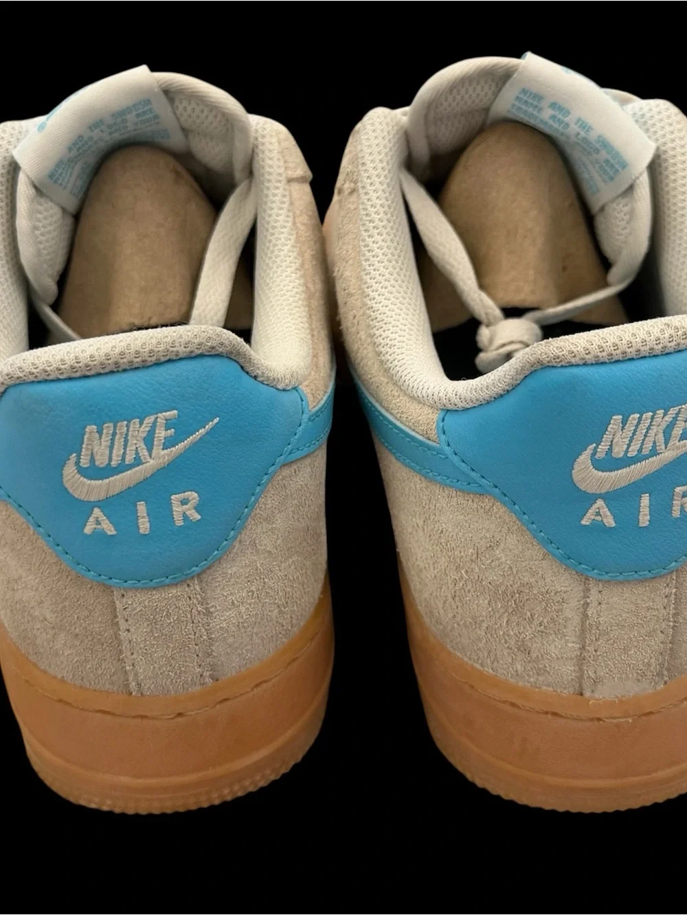 Nike Men's Sneakers - Cream, Tan & Light Blue Accents